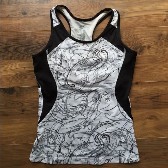 Athletic Works XS Lined racerback tank black white - Picture 1 of 4